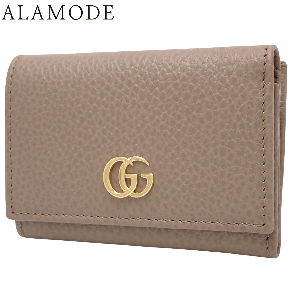 GUCCI(グッチ) GGマーモント 三つ折り紙入れ コンパクトウォレット 3つ折り ミニウォレット なめし革 ベージュ ゴールド金具 644407 レディース 40802174684【中古】【アラモード】