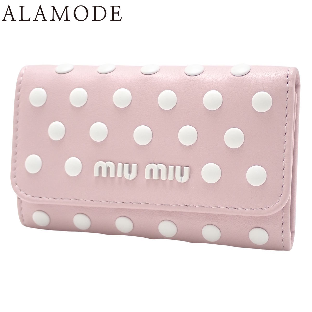 楽天市場】ミュウミュウ MIUMIU 6連キーケース ブルーxゴールド レザー