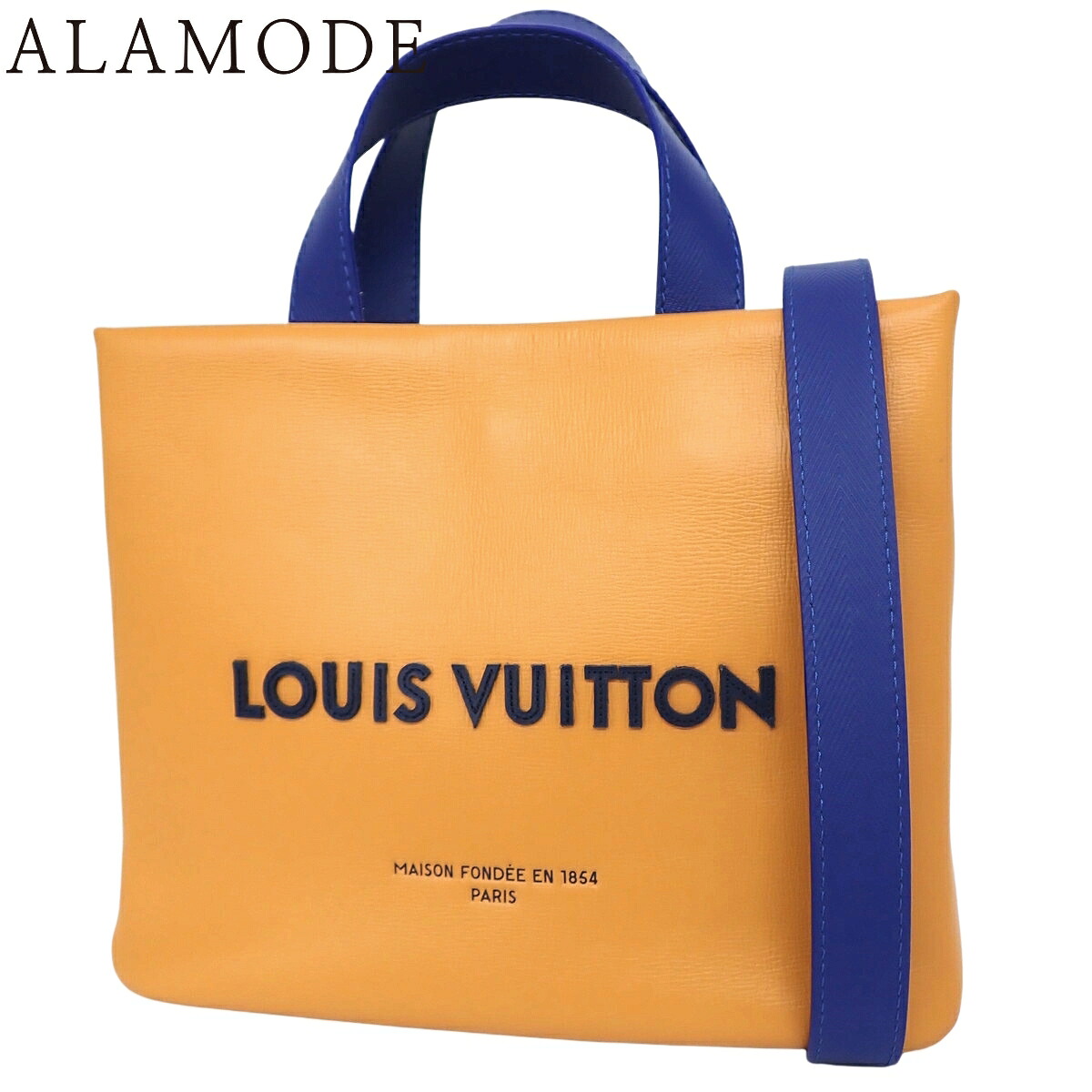 LOUIS VUITTON(ルイ・ヴィトン) ショッパー トート MINI トートバッグ ショッピングバッグ 2WAY ショルダー 肩掛け カーフ サフラン オレンジ ブルー青 シルバー金具 M15237 ユニセックス 40802172441【中古】【アラモード】 253,905円