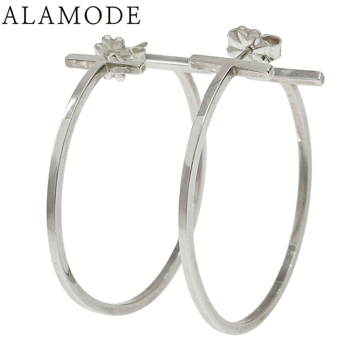 TIFFANY&Co.(ティファニー) T ワイヤー フープ ピアス シルバー SV925 ピアス アクセサリー ジュエリー シルバー銀 レディース 408003003090【中古】【アラモード】｜ALAMODE