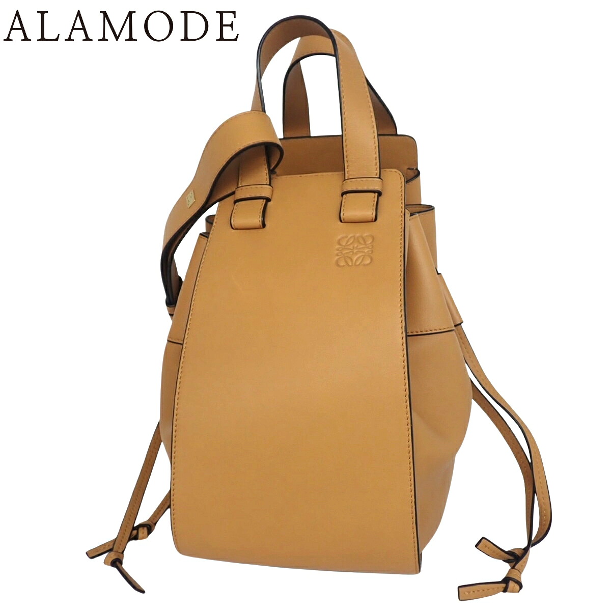 LOEWE(ロエベ) ハンモック ドローストリング ミディアム ハンドバッグ レザー キャメル茶 ゴールド金具 329.77.V06 レディース 40802175678【中古】【アラモード】|ALAMODE
