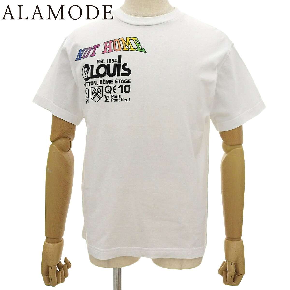 LOUIS VUITTON(ルイ・ヴィトン) カンザス ウィンド Tシャツ Tシャツ アパレル ファッション トップス RM191 Kansas Winds S コットン ホワイト白 ブラック黒 レインボー メンズ 40802177787【中古】【アラモード】