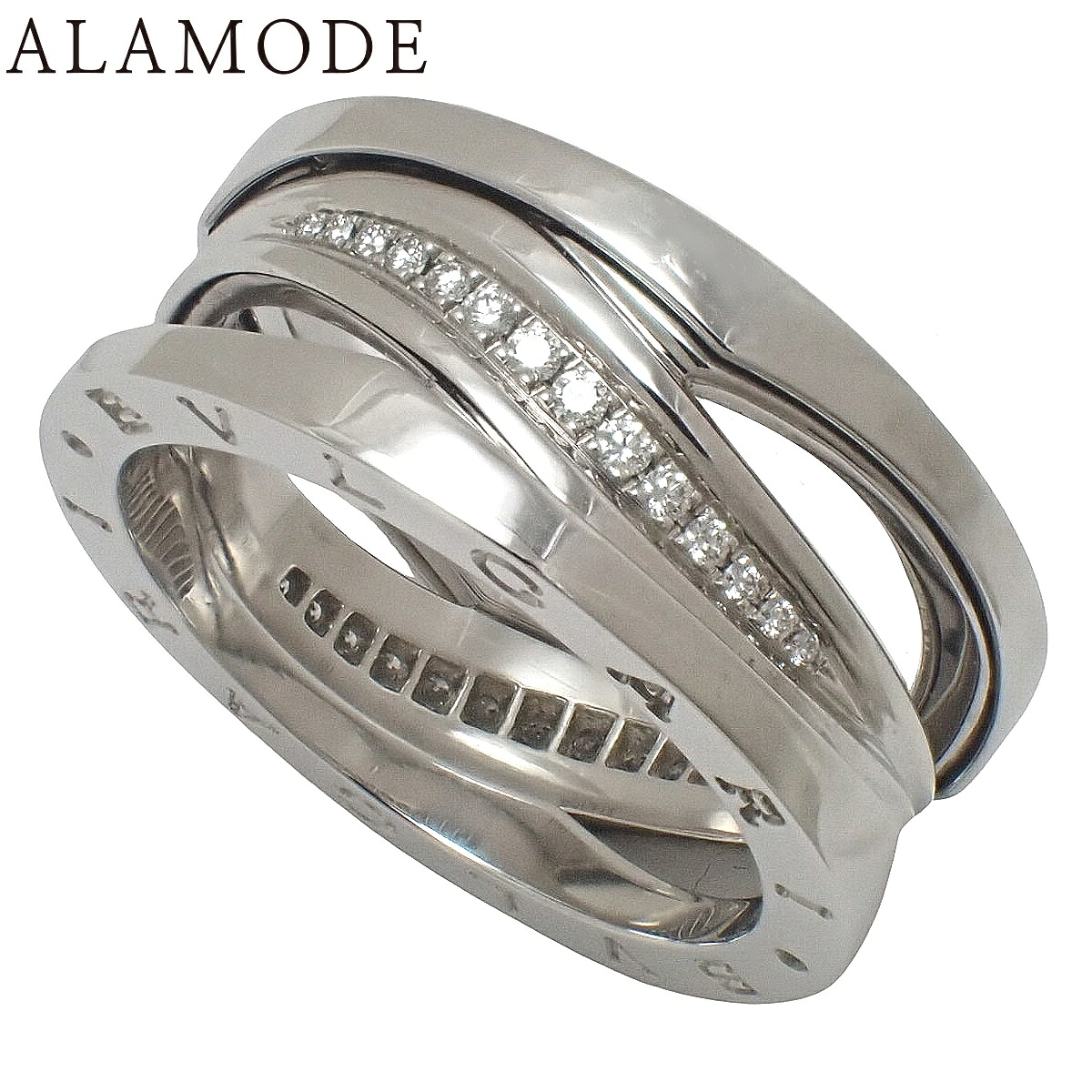 BVLGARI(ブルガリ) D0.18 ビーゼロワン ビー・ゼロワン レジェンド リング ダイヤモンド ホワイトゴールド K18WG 12.2g リング・指輪 アクセサリー ジュエリー B-zero1 19(59)号 シルバー銀 メンズ 41100102359【中古】【アラモード】 248,127円