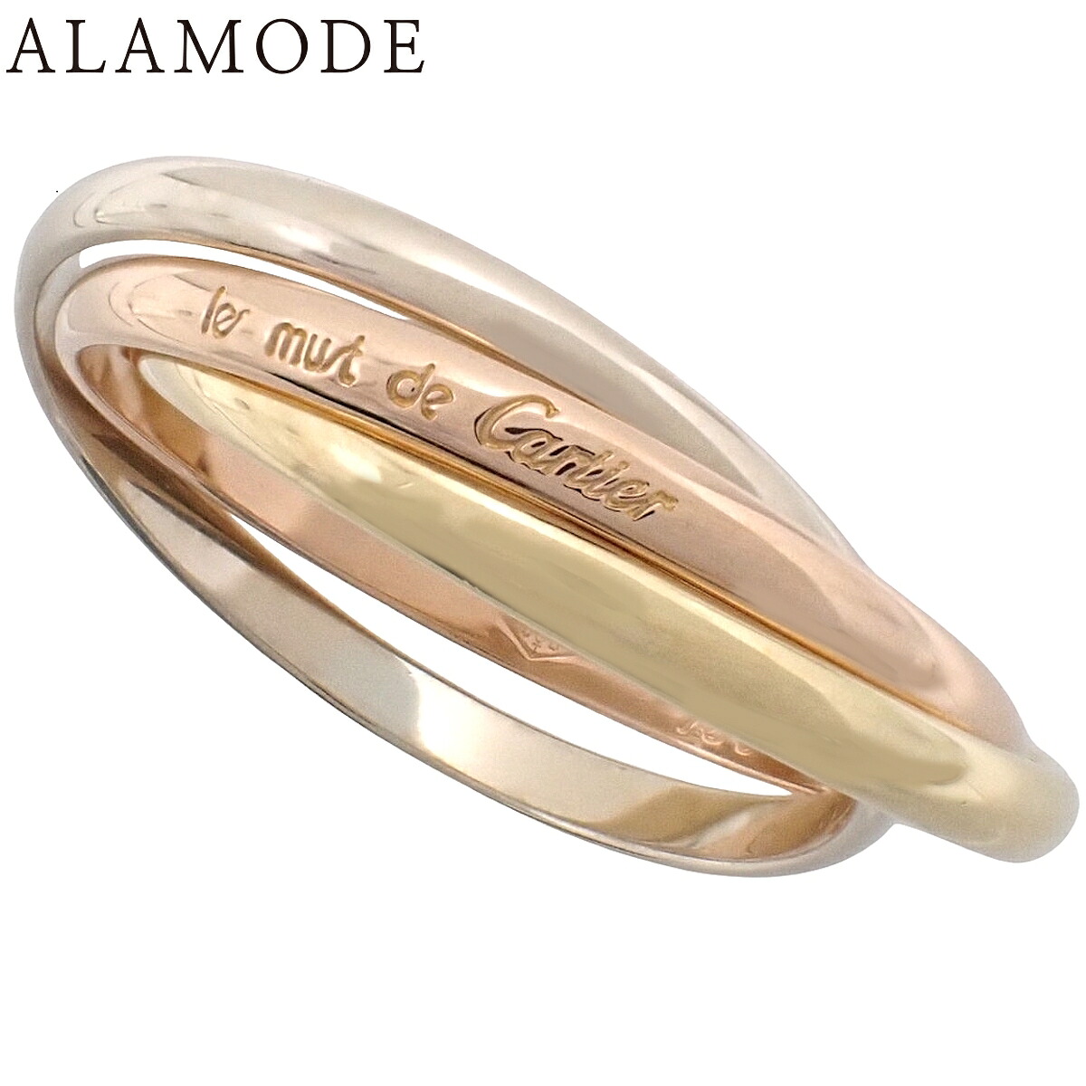 CARTIER(カルティエ) les must de Cartier トリニティ リング イエローゴールド K18YG ピンクゴールド K18PG ホワイトゴールド K18WG 3.7g リング・指輪 アクセサリー ジュエリー 3連 14(54)号 ゴールド金 ピンクゴールド シルバー レディース 40802162312【アラモード】
