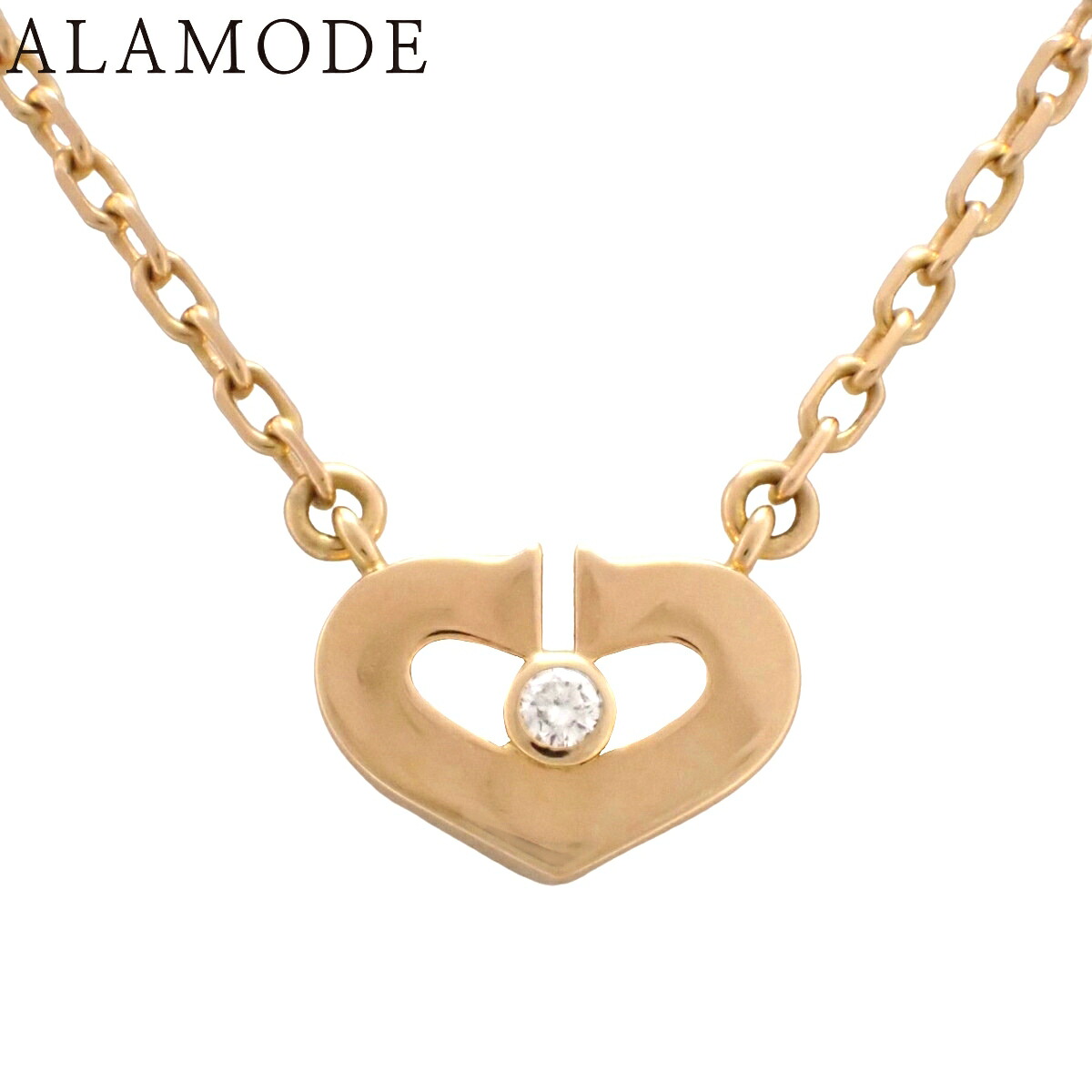 【保証書付】CARTIER(カルティエ) Cハート ペンダント ダイヤモンド B3040400 ピンクゴールド K18PG 4.1g ネックレス ジュエリー アクセサリー 1PD ピンクゴールド レディース 40802183233【中古】【アラモード】
