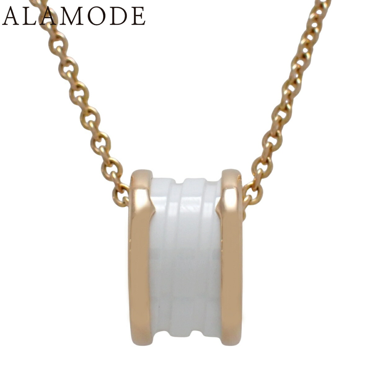 BVLGARI(ブルガリ) ビーゼロワン ビー・ゼロワン ネックレス 346082 ピンクゴールド K18PG ホワイトセラミック 12.3g アクセサリー ジュエリー B-zero1 ピンクゴールド ホワイト白 ユニセックス 40802183162【中古】【アラモード】