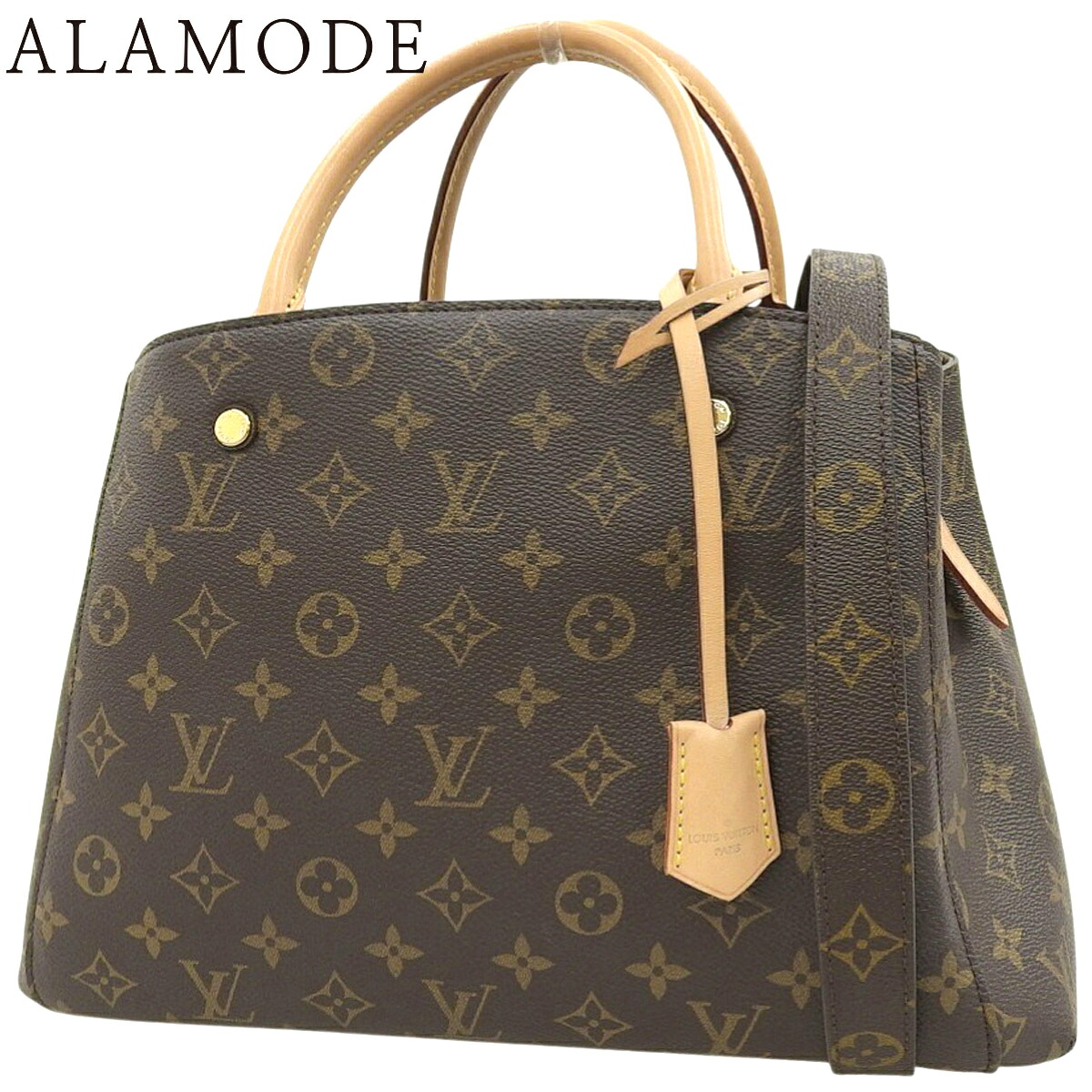 LOUIS VUITTON(ルイ・ヴィトン) モノグラム モンテーニュMM ハンドバック 肩かけ 2Way トート 肩部 モノグラム帆布 赤銅色茶 ゴールド金具 M41056 レディース 40802176242【中古】【アラモード】