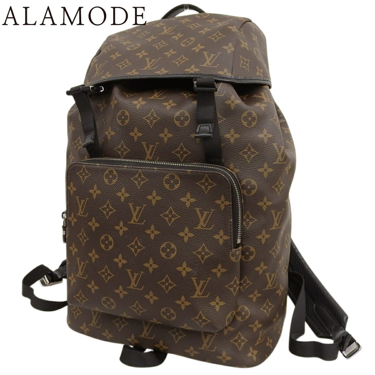 LOUIS VUITTON(ルイ・ヴィトン) モノグラム・マカサー 背嚢・うしろ側容器に並べる 背嚢 ラージバッグ デイパック モノグラムマカサー 赤銅色茶 黒いこと黒 しろがね色金具 M43422 メンズ 40802180402【中古】【アラモード】