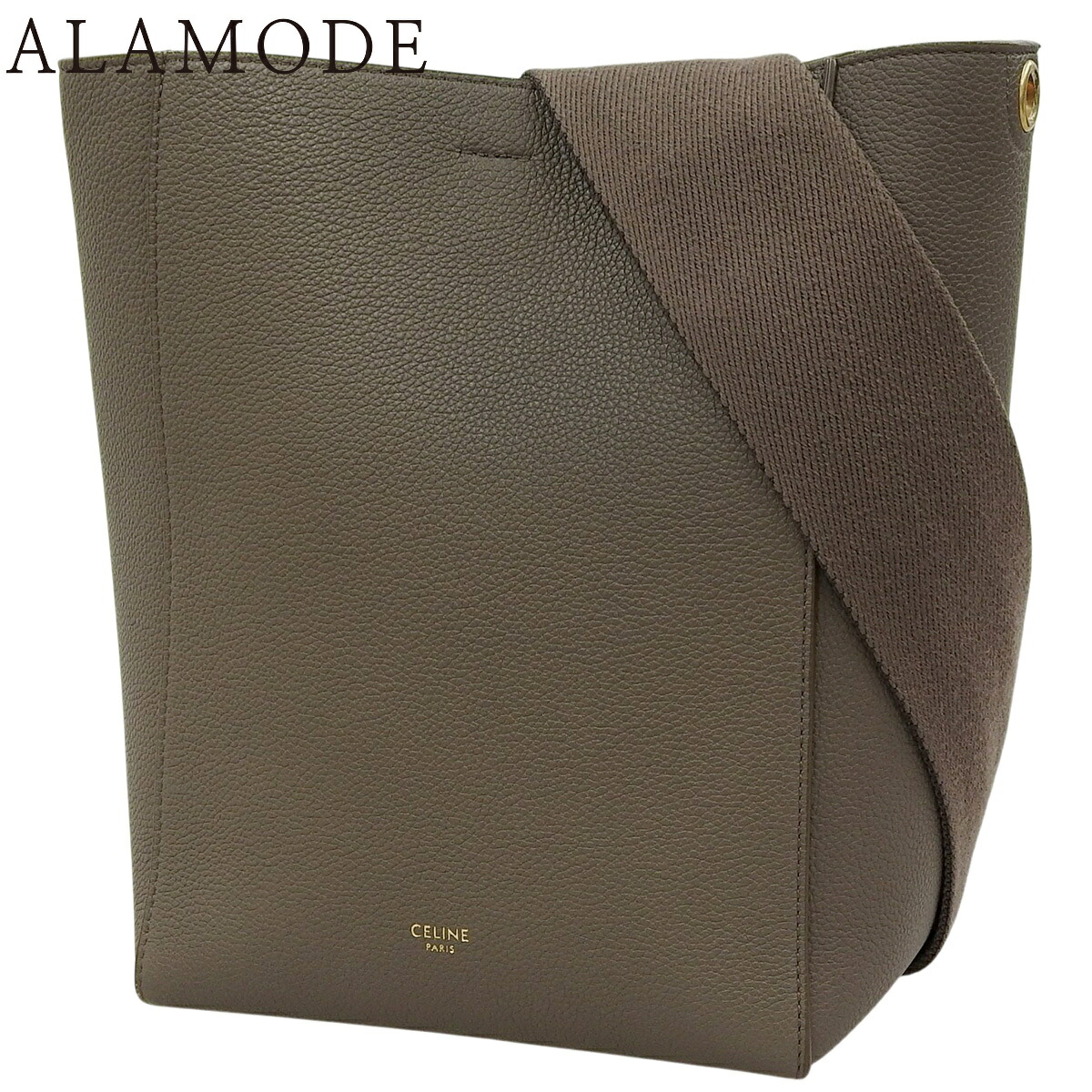 CELINE(セリーヌ) サングルバケット スモール ショルダーバッグ 肩かけ トート 子ウシ 掏摸 グレージュ ゴールド金具 レディース 40802181449【中古】【アラモード】
