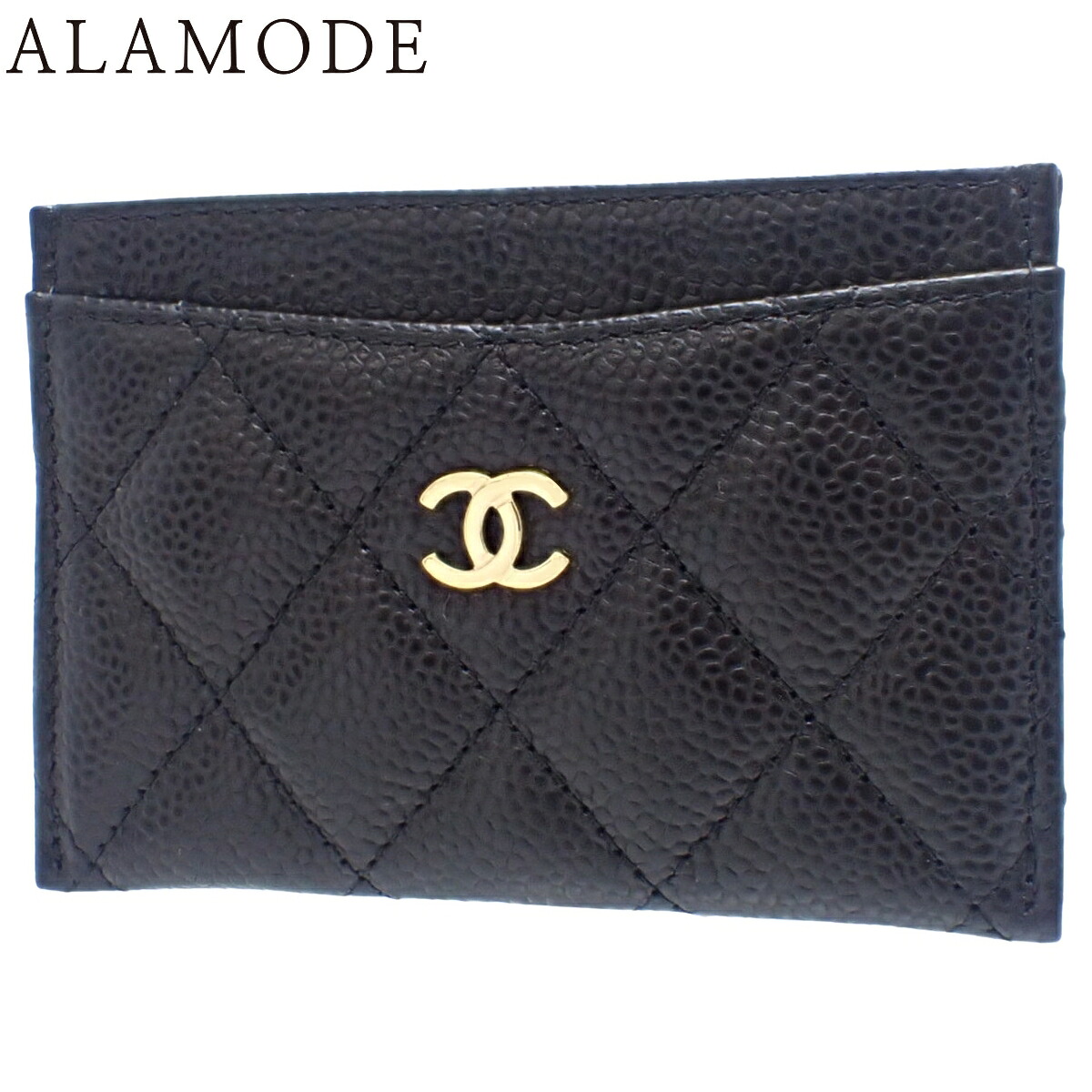 CHANEL(シャネル) マトラッセ ココマーク 古典派音楽 歌留多容れもの 通行手形容れもの 歌留多保持者 小物 キャビア人はだ 黒いこと黒 ゴールド金具 AP0213 レディース 40802183536【中古】【アラモード】