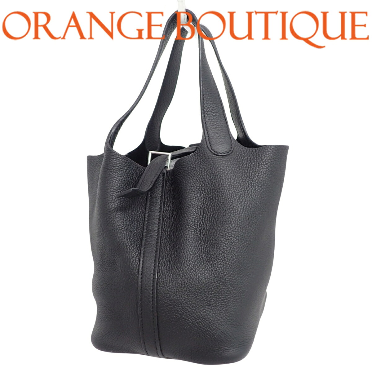 HERMES(エルメス) ピコタンPM ブラック黒 トリヨンクレマンス パラジウム金具 シルバー金具 □I刻印 ハンドバッグ トートバッグ レディース 40802185796【中古】【アラモード】