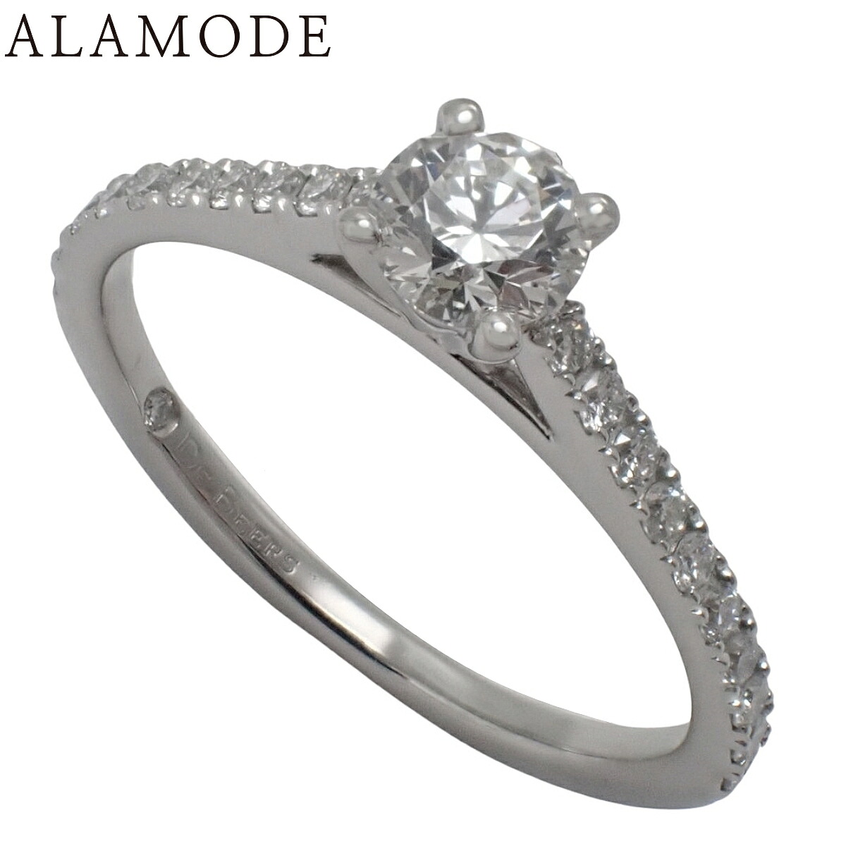 De Beers(デビアス) ソリティア リング ダイヤモンド プラチナ Pt950 3(43)号 2.0g リング・指輪 ジュエリー シルバー銀 レディース 40802162708【中古】【アラモード】