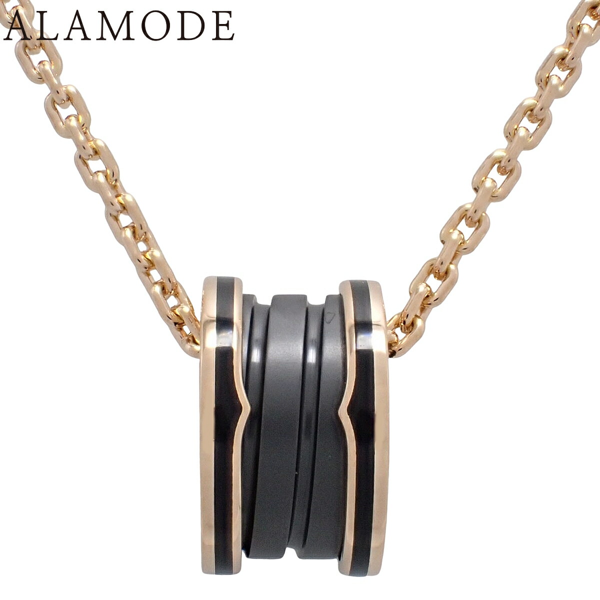 BVLGARI(ブルガリ) ビーゼロワン ネックレス 358050 ピンクゴールド K18PG マットセラミック 26.0g B-Zero1 ブラック 40802183735【中古】【アラモード】
