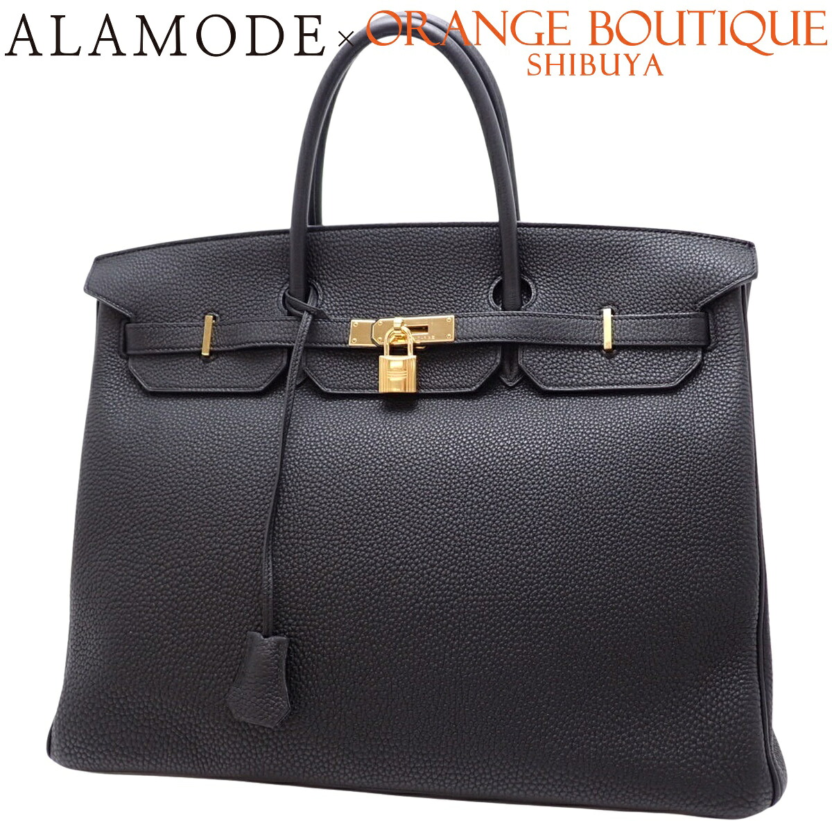 HERMES(エルメス) バーキン40 ブラック黒 トゴ ゴールド金具 X刻印 ハンドバッグ トートバッグ 旅行かばん レディース 40802186526【アラモード】