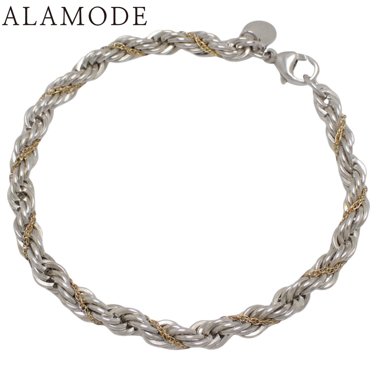 TIFFANY&Co.(ティファニー) ツイスト チェーンブレスレット シルバー SV925 イエローゴールド K18YG 13.9g ブレスレット アクセサリー ジュエリー シルバー銀 ゴールド金 レディース 40802180299【中古】【アラモード】