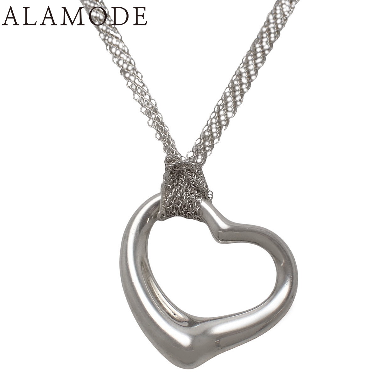 TIFFANY&Co.(ティファニー) エルサ・ペレッティ オープン ハート ペンダント 60020363 シルバー SV925 ネックレス アクセサリー メッシュチェーン ロング シルバー銀 レディース 40802185358【中古】【アラモード】