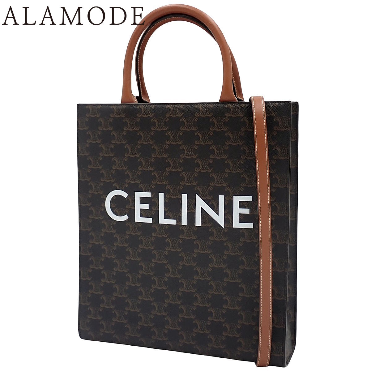 CELINE(セリーヌ) スモール バーティカル カバ ハンドバッグ 2WAY ショルダー 肩掛け トートバッグ カーフ トリオンフキャンバス ダークブラウン焦げ茶 ブラウン茶 ゴールド金具 191542BZK レディース 40802185438【中古】【アラモード】