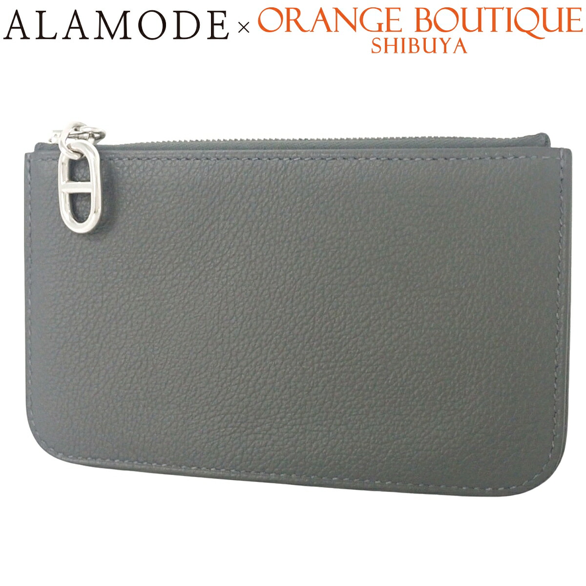 HERMES(エルメス) ジップアンゴー アルトワーズ グレー エバーカラー パラジウム金具 シルバー金具 K刻印 コインケース カードケース コンパクト財布 シェーヌダンクル メンズ 40802186988【中古】【アラモード】