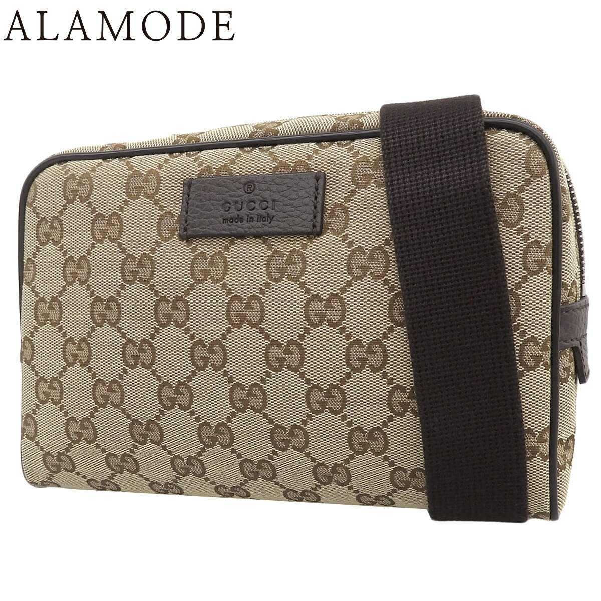 GUCCI(グッチ) GGキャンバス ベルトバッグ ウエストバッグ/ボディバッグ 肩掛け ショルダー クロス GGキャンバス ブラウン茶 シルバー金具 449124 メンズ 40802172827【中古】【アラモード】