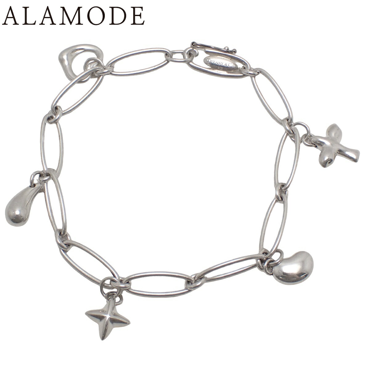 TIFFANY&Co.(ティファニー) エルサ・ペレッティ オーバルリンク 5チャーム ブレスレット シルバー SV925 ブレスレット アクセサリー ジュエリー 5モチーフ シルバー銀 レディース 40802180303【中古】【アラモード】