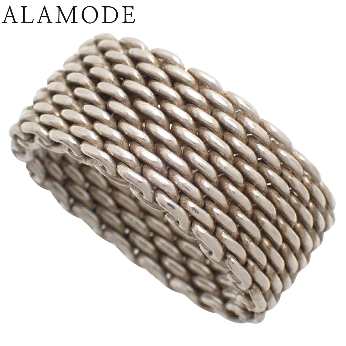 TIFFANY&Co.(ティファニー) サマセット メッシュ リング シルバー SV925 8(48)号 リング・指輪 アクセサリー ジュエリー シルバー銀 レディース 40802180327【中古】【アラモード】｜ALAMODE