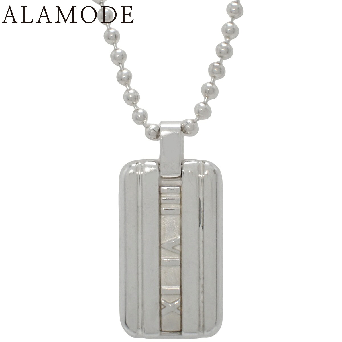 TIFFANY&Co.(ティファニー) アトラスプレート ネックレス シルバー SV925 ネックレス アクセサリー ジュエリー ボールチェーン シルバー銀 レディース 40802180332【中古】【アラモード】