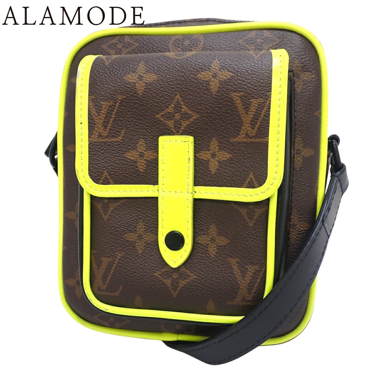 LOUIS VUITTON(ルイ・ヴィトン) モノグラム・マカサー リストファー・ウェアラブルウォレット ショルダーバッグ 肩かけ 曲がった掛け ポシェット モノグラムマカサー 黄色黄 赤銅色茶 黒いこと黒 黒いこと金具 M80793 メンズ 40802181471【中古】【アラモード】