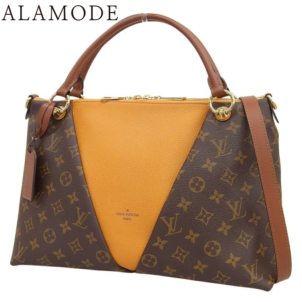 LOUIS VUITTON(ルイ・ヴィトン) モノグラム VトートMM ハンドバッグ 2WAY ショルダー 肩掛け モノグラムキャンバス サフラン ブラウン茶 オレンジ ゴールド金具 M43951 レディース 40802184674【中古】【アラモード】