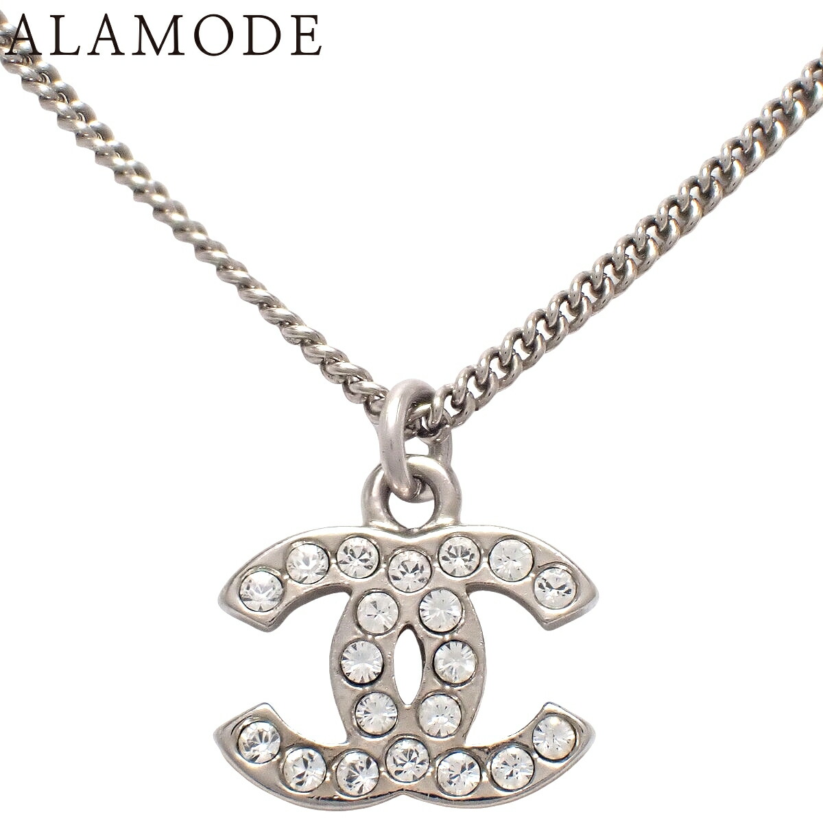 CHANEL(シャネル) ココマーク ラインストーン ネックレス メタル ネックレス アクセサリー ジュエリー ペンダント シルバー銀 レディース 40802187001【中古】【アラモード】