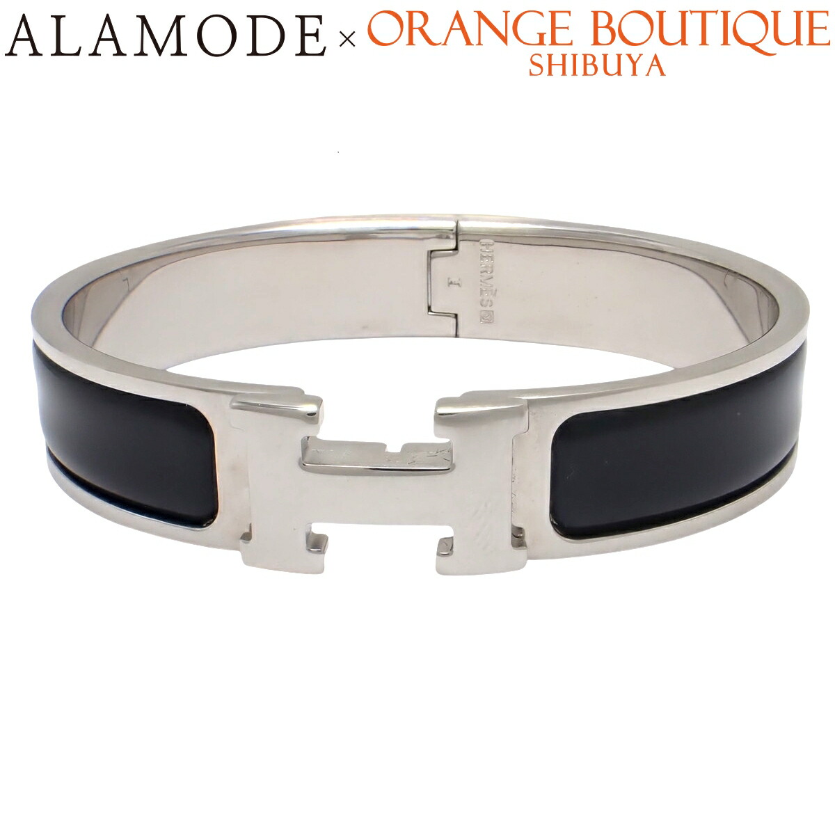 HERMES(エルメス) クリックH PM メタル エナメル バングル アクセサリー ジュエリー Hバングル クリッククラック シルバー銀 ブラック黒 レディース 40802187540【中古】【アラモード】 44,039円