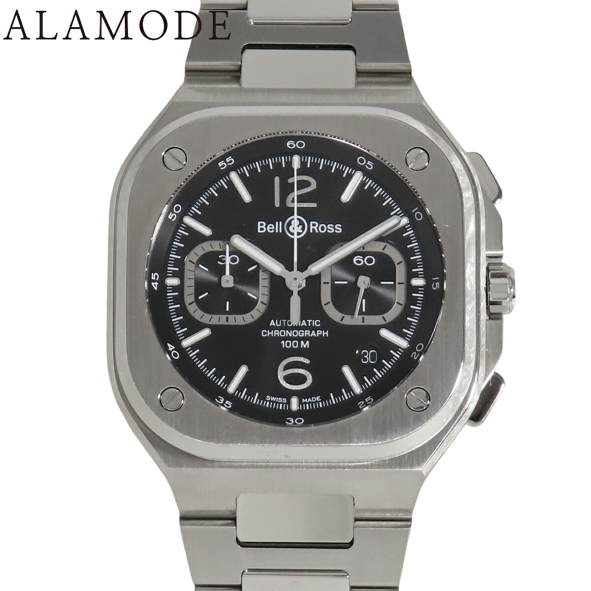 ベル＆ロス ブラックスティール クロノ BR05C-BL-ST/SST SS ブラック 自動巻き メンズ 40802172951【中古】【アラモード】｜ALAMODE
