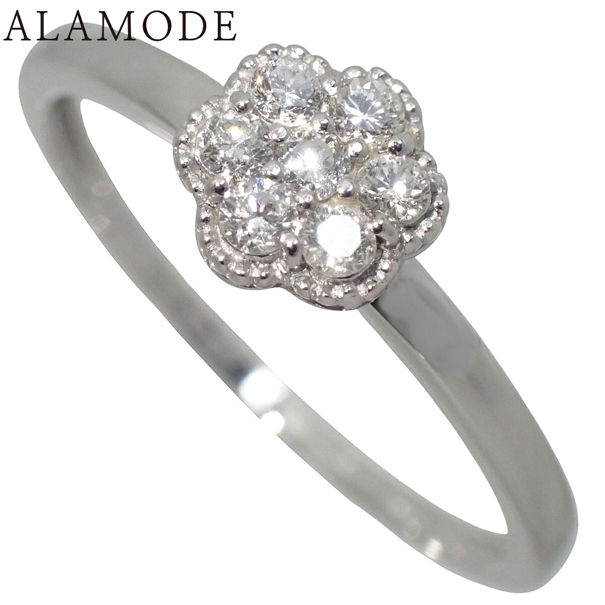 Vendome Aoyama(ヴァンドーム青山) D0.12 ダイヤモンド フラワーリング ダイヤモンド ホワイトゴールド K18WG 11(51)号 1.6g リング・指輪 アクセサリー ジュエリー シルバー銀 レディース 40802183263【アラモード】