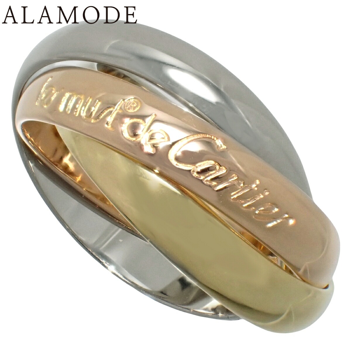CARTIER(カルティエ) les must de Cartier トリニティ リング イエローゴールド K18YG ピンクゴールド K18PG ホワイトゴールド K18WG 49 7.0g リング・指輪 アクセサリー ジュエリー 3連 三連 ゴールド金 シルバー銀 レディース 40802184240【アラモード】