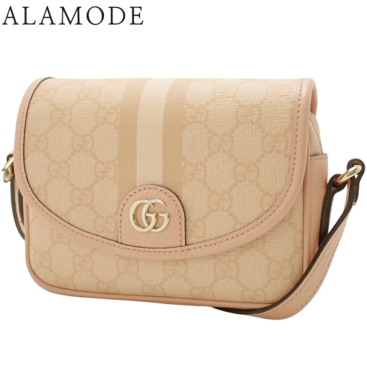 GUCCI(グッチ) オフィディア GGミニショルダーバッグ ショルダーバッグ 肩掛け 斜め掛け GGスプリームキャンバス レザー ピンクベージュ シャンパンゴールド金具 772239 レディース 40802188882【中古】【アラモード】 79,763円