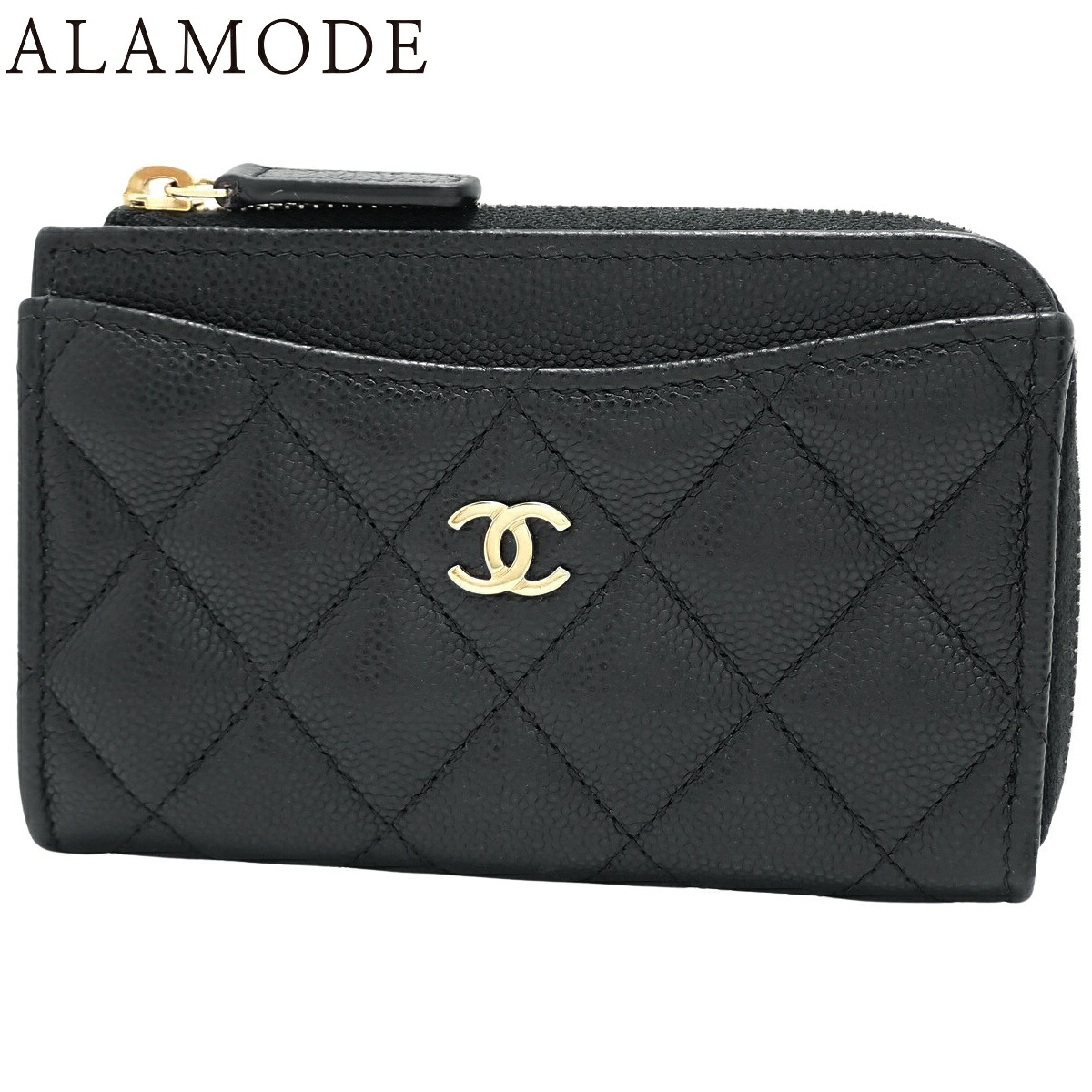 CHANEL(シャネル) マトラッセ ココマーク フラグメントケース コインケース 通行手形容れもの 定期入れ 小物 キャビアひと肌 黒いこと黒 三鞭酒ゴールド金具 AP3179 レディース 40802171436【中古】【アラモード】