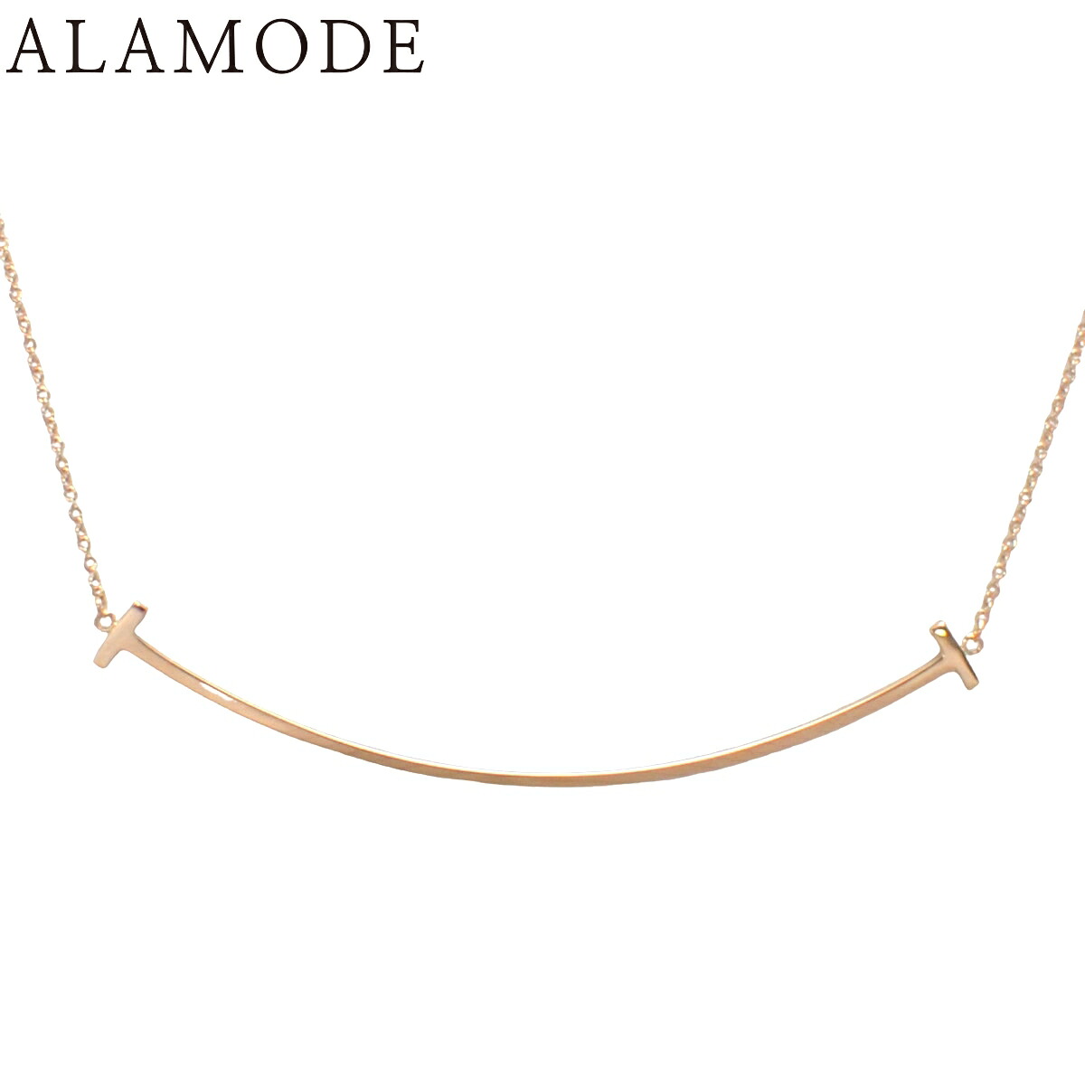 TIFFANY&Co.(ティファニー) ティファニー T スマイル ペンダント ラージ 60011651 ピンクゴールド K18PG 3.4g ネックレス アクセサリー ジュエリー Tスマイル レディース 40802172571【中古】【アラモード】