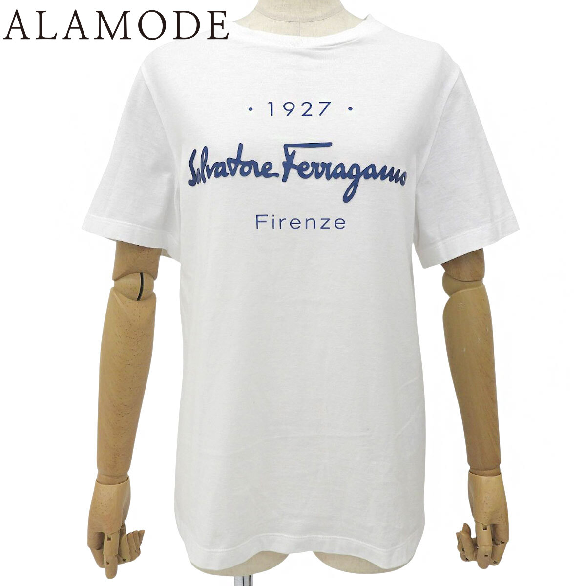Salvatore Ferragamo(フェラガモ) ロゴタイプ プルオーバー プルオーバー 御召しもの 流行り物 御召しもの M 綿織物 白いこと白 青み青 レディース 40802187703【中古】【アラモード】