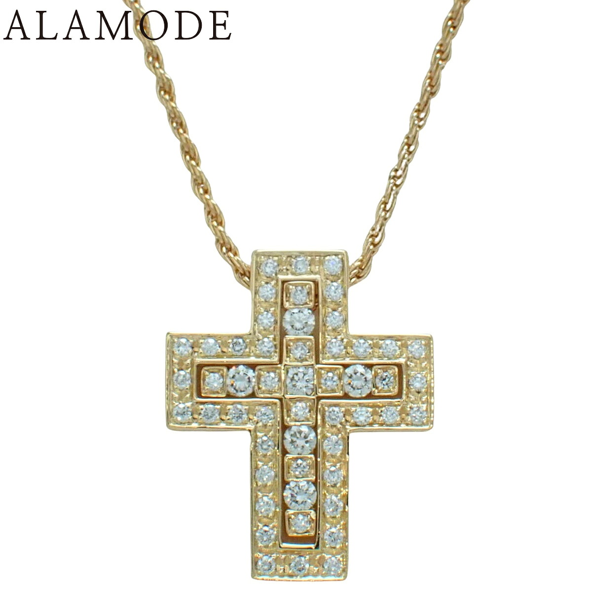 【保証書付】Damiani(ダミアーニ) ベルエポック ネックレス XS ダイヤモンド 20070300 イエローゴールド K18YG 8.7g ネックレス アクセサリー ジュエリー クロスモチーフ 十字架 ゴールド金 レディース 40802191770【中古】【アラモード】｜ALAMODE