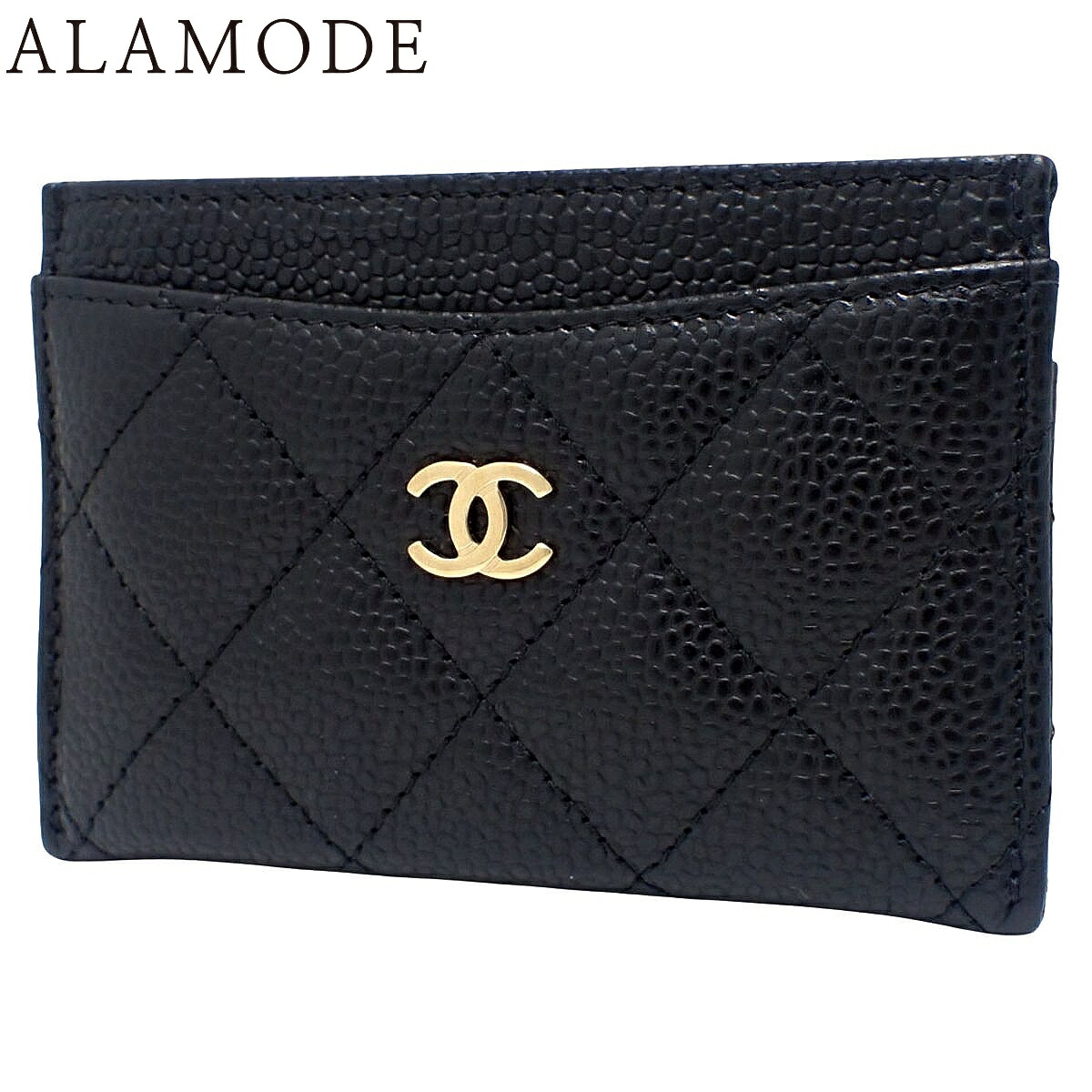 CHANEL(シャネル) マトラッセ ココマーク クラシック カードケース パスケース カードホルダー 小物 キャビアスキン ブラック黒 ゴールド金具 AP0213 レディース 40802192534【中古】【アラモード】｜ALAMODE
