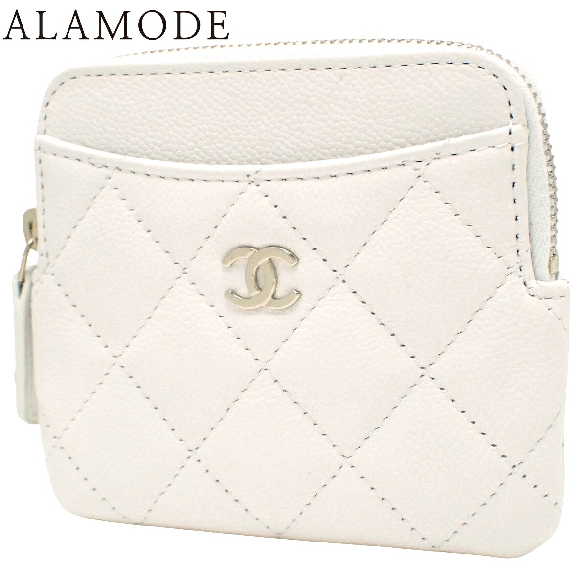 CHANEL(シャネル) マトラッセ ココマーク ジップコインパース コインケース ミニ金入れ 歌留多容れもの 小物 キャビアひと肌 白いこと白 三鞭酒ゴールド金具 AP2061 レディース 40802192571【中古】【アラモード】