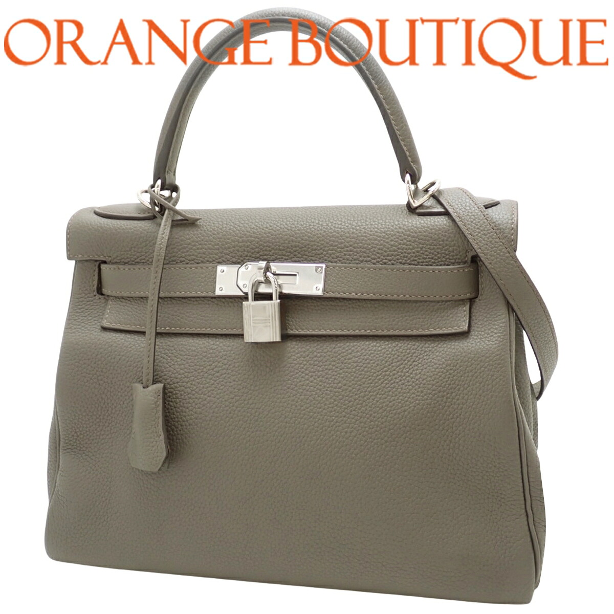 HERMES(エルメス) ケリー28(内縫い) エタン グレー トゴ パラジウム金具 シルバー金具 Y刻印 ハンドバッグ ショルダー 肩掛け 2WAY レディース 40802193908【中古】【アラモード】｜ALAMODE