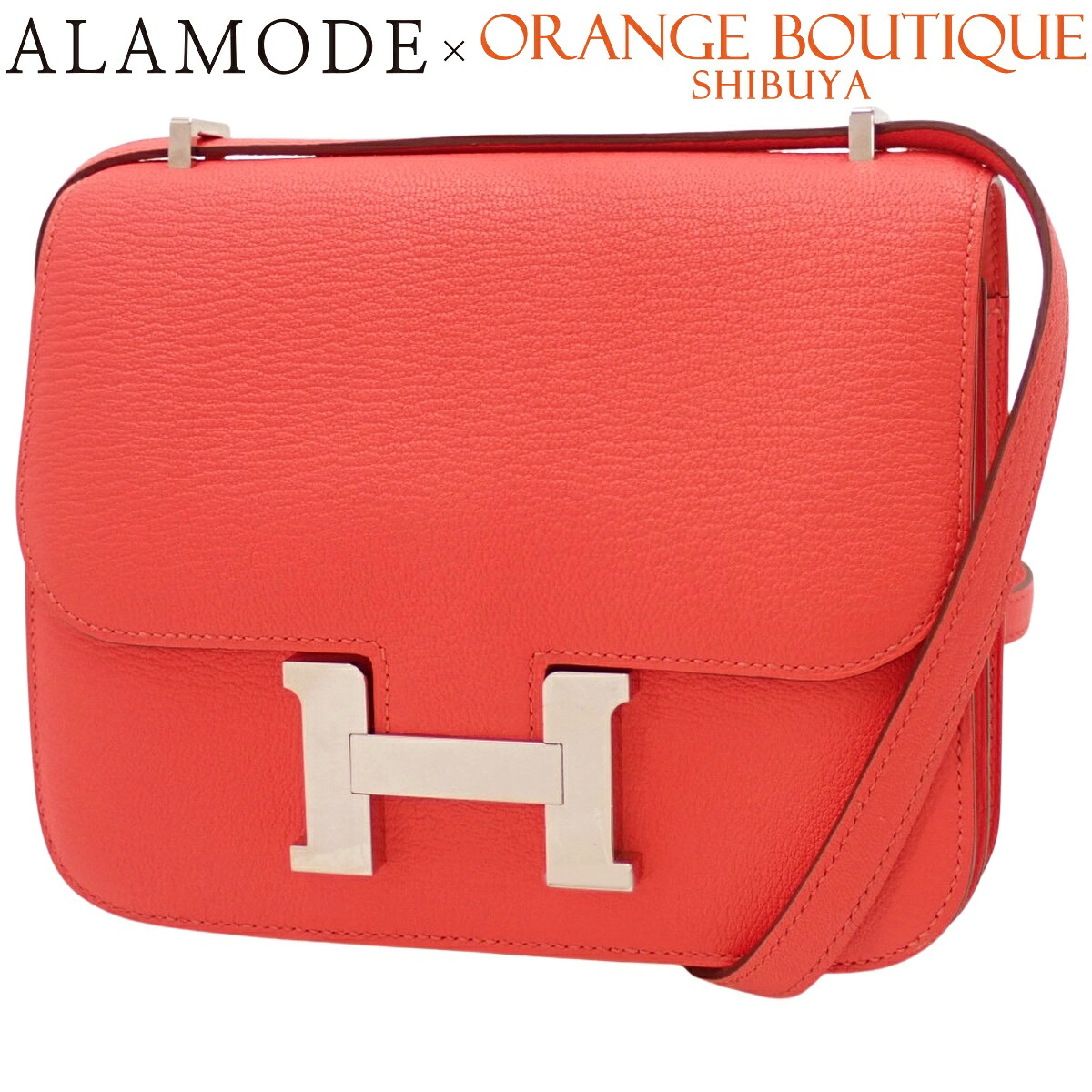 HERMES(エルメス) コンスタンス3ミニ ローズテキサス ピンク シェブルミゾル パラジウム金具 シルバー金具 B刻印 ショルダーバッグ 肩掛け コンスタンス18 レディース 40802192445【中古】【アラモード】|ALAMODE