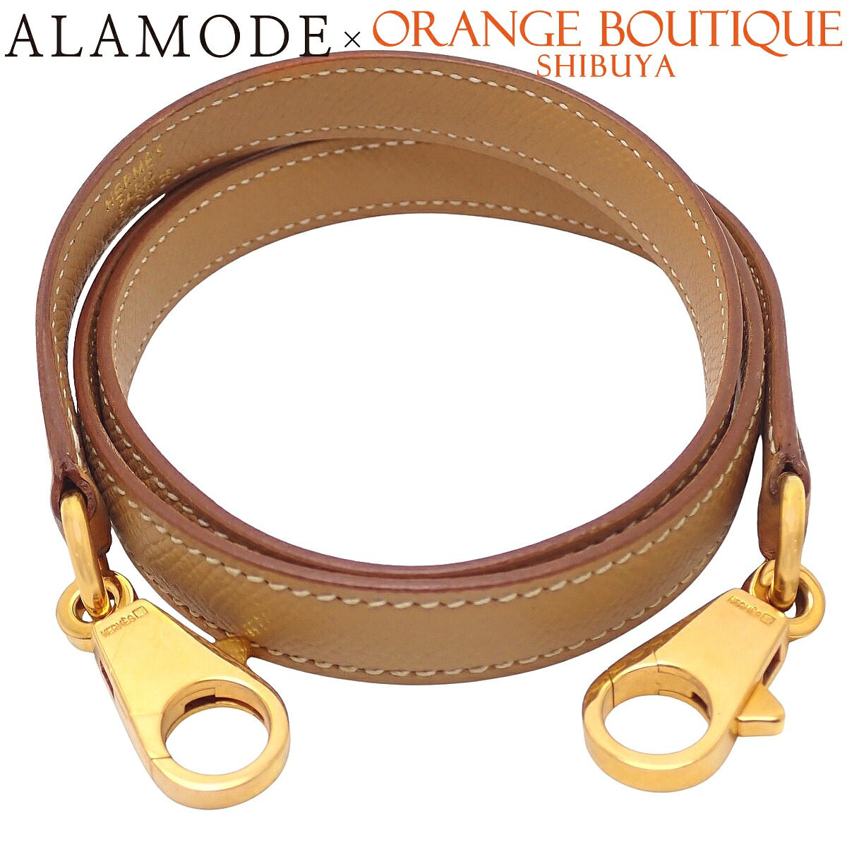 HERMES(エルメス) ストラップ 自然的 ベージュ クシュベル ゴールド金具 小物 バッグストラップ 御徒面子小物 レディース 40802174672【中古】【アラモード】