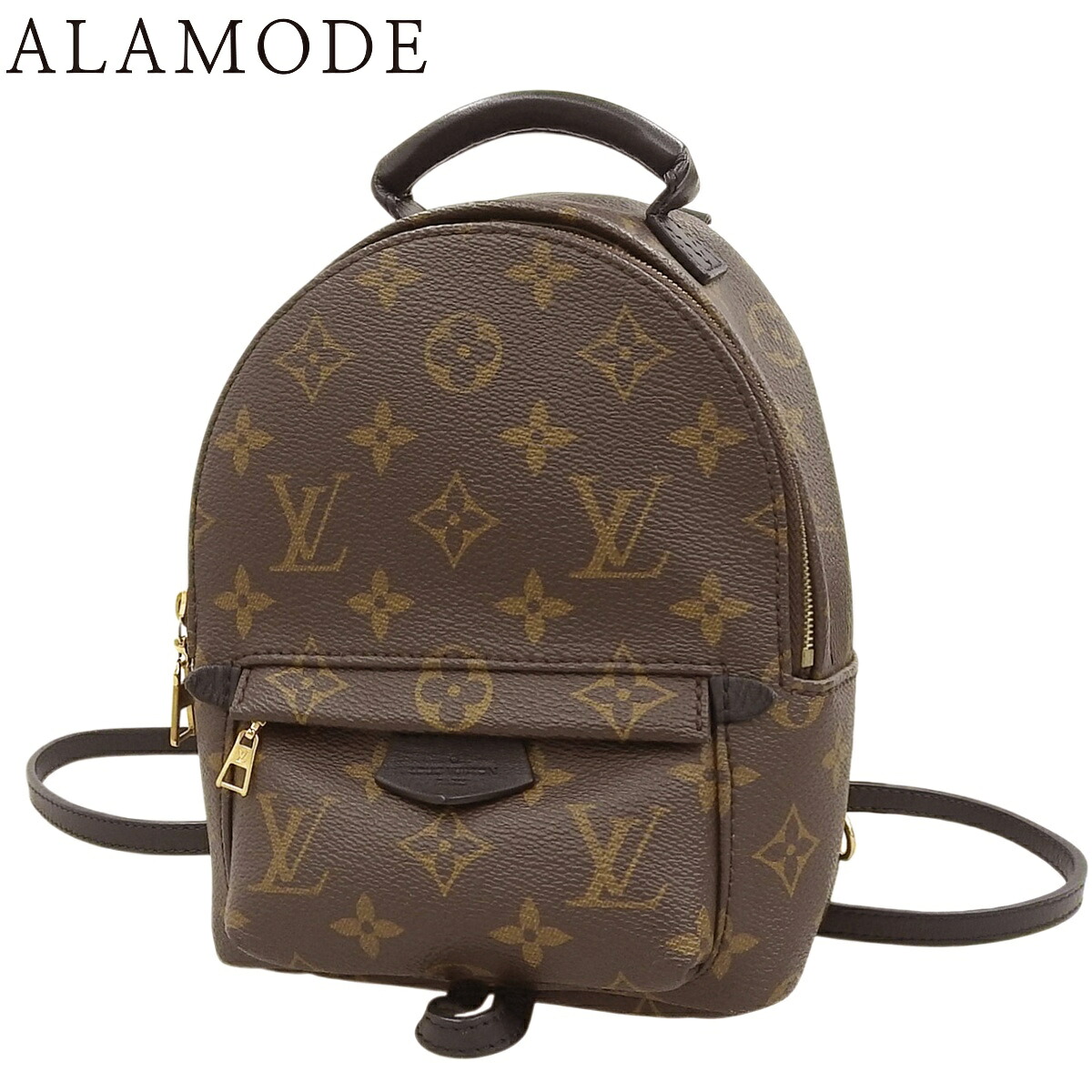 LOUIS VUITTON(ルイ・ヴィトン) モノグラム パームスプリングス うしろ側容器に並べる MINI 背嚢/うしろ側容器に並べる 肩肉 肩かけ モノグラム帆布 赤銅色茶 ゴールド金具 M44873 レディース 40802184192【中古】【アラモード】