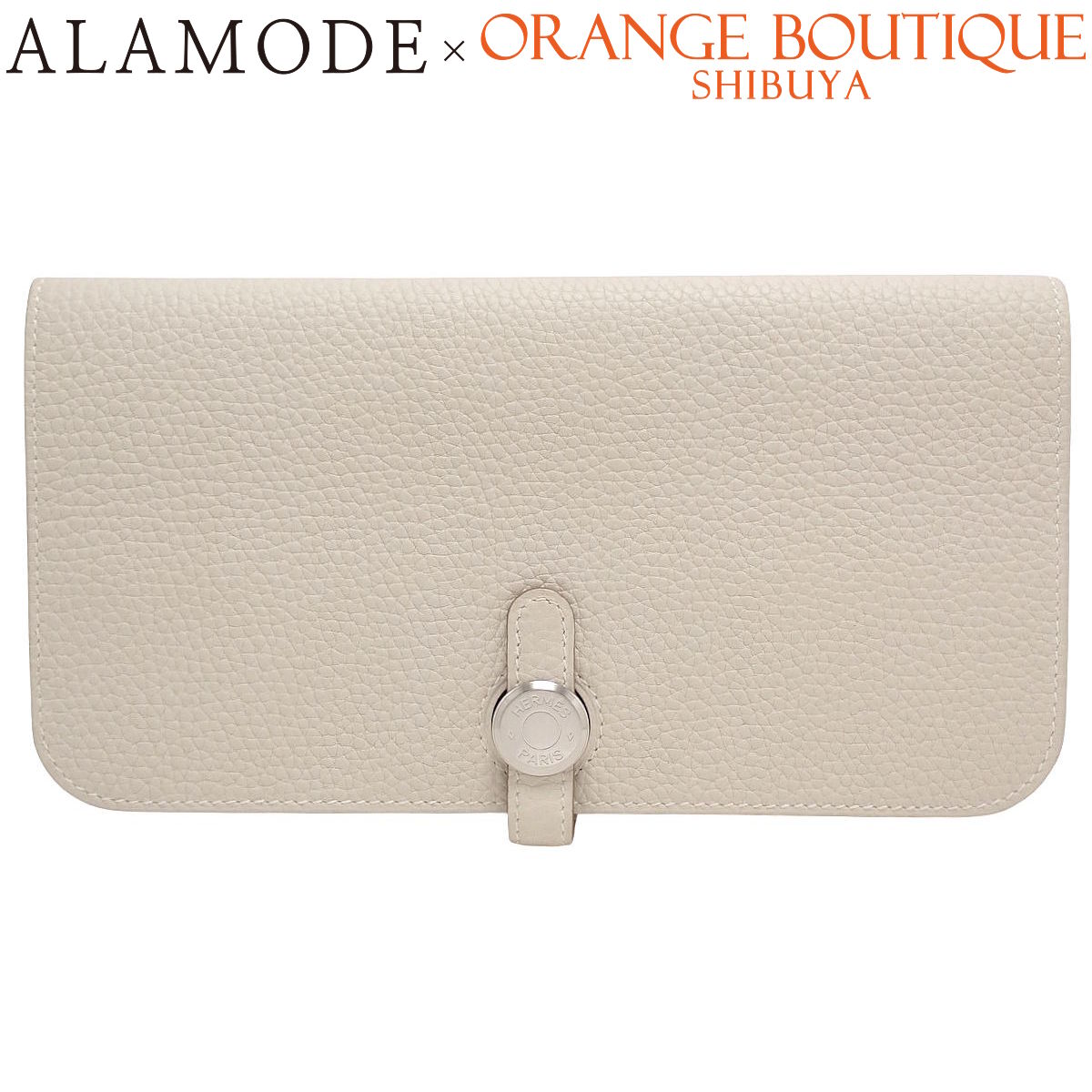 HERMES(エルメス) ドゴン ロング クレ オフホワイトアイボリー トゴ パラジウム金具 しろがね色金具 Z目じるし ロングウォレット 金入れ 長金入れ レディース 40802195725【中古】【アラモード】