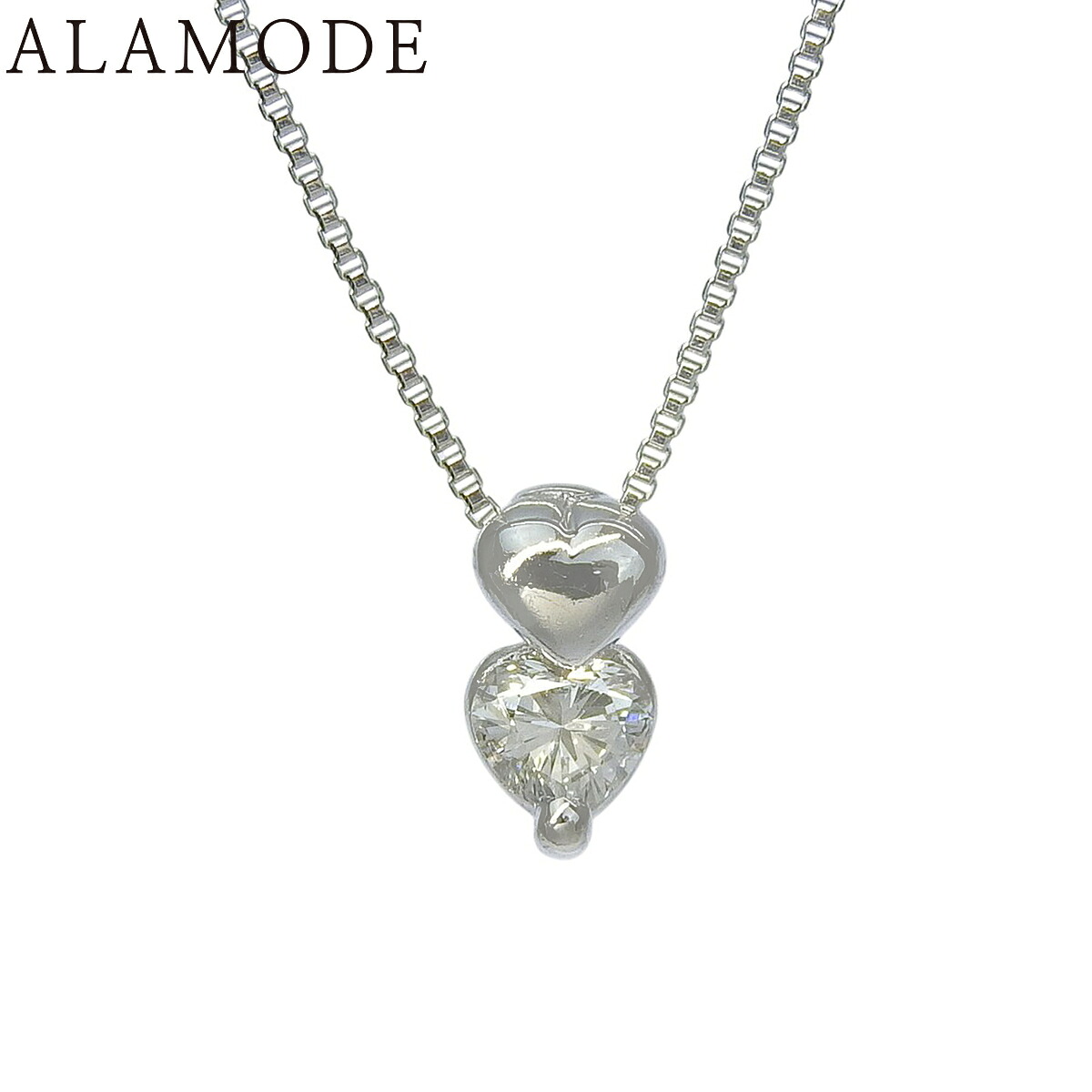Vendome Aoyama(ヴァンドーム青山) D0.26 ハートシェイプネックレス ダイヤモンド プラチナ Pt900 Pt850 3.0g レディース 40802197520【中古】【アラモード】|ALAMODE