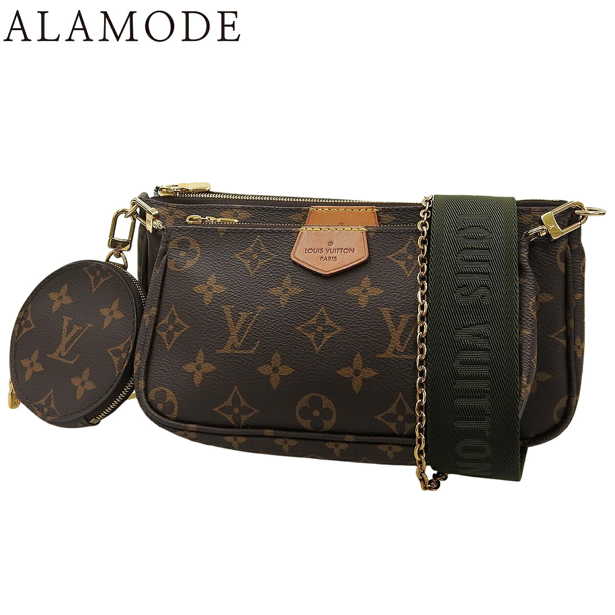 LOUIS VUITTON(ルイ・ヴィトン) モノグラム ミュルティ・ポシェット・アクセソワール ショルダーバッグ 2WAY 肩かけ 曲がった掛け 合切袋 モノグラム帆布 赤銅色茶 ゴールド金具 M44813 レディース 40802167213【中古】【アラモード】