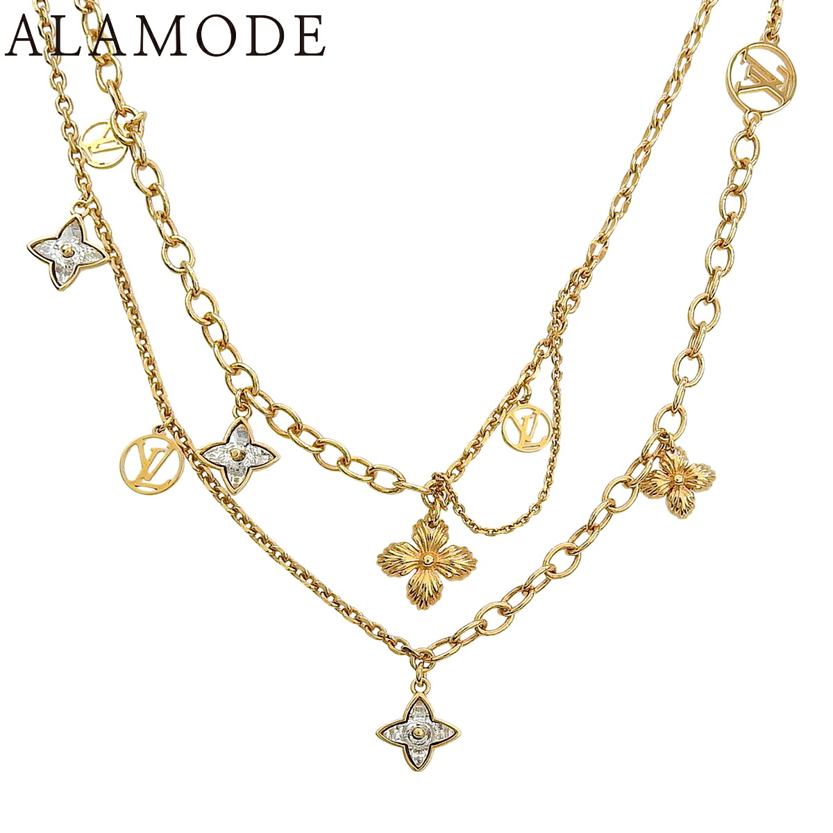 LOUIS VUITTON(ルイ・ヴィトン) コリエ ブルーミング ストラス M68374 メタル(GP) ネックレス アクセサリー ジュエリー レディース 40802190232【中古】【アラモード】|ALAMODE
