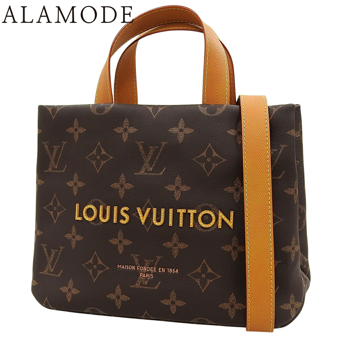 LOUIS VUITTON(ルイ・ヴィトン) モノグラム ショッパー・トート MINI ハンドバック 買い出し御徒面子 2WAY 肩先 膝掛け カウハイドレザー 赤銅色茶 ゴールド金具 M27019 レディース 40802192219【中古】【アラモード】