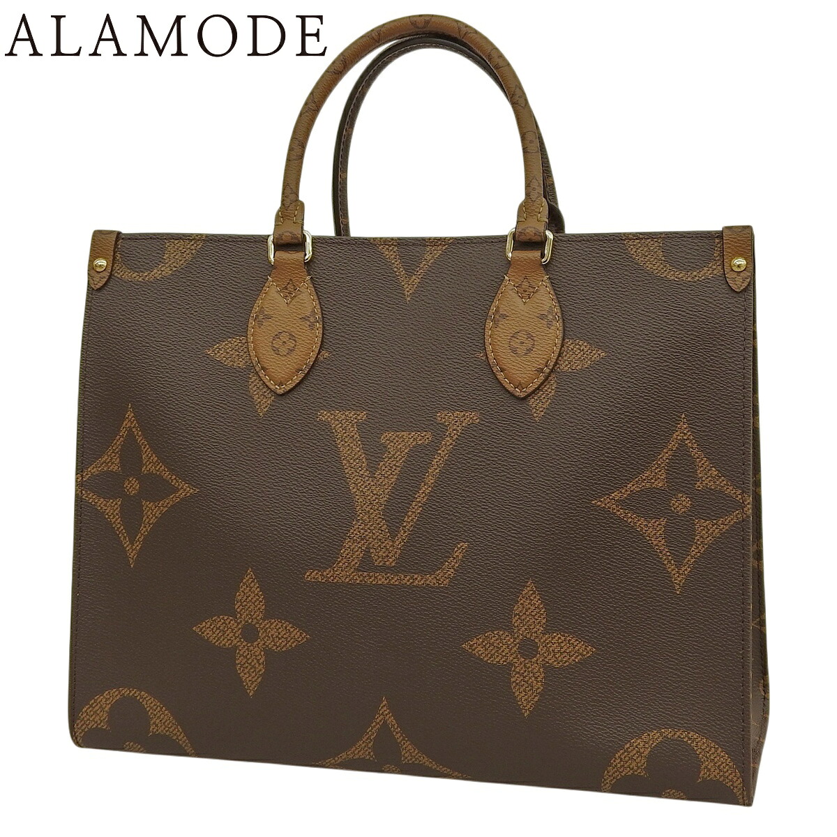 LOUIS VUITTON(ルイ・ヴィトン) モノグラム モノグラムリバース オンザゴーMM ハンドバック トートバッグ 肩かけ モノグラム帆布 モノグラム･逆さま 帆布 赤銅色茶 駱駝茶  ゴールド金具 M45321 レディース 40802192326【中古】【アラモード】